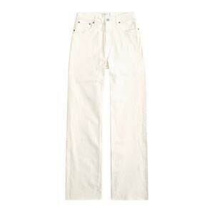 Abercrombie & Fitch Curve Love High Rise 90s Relaxed Jean Raw Hem Bone 34S NWT